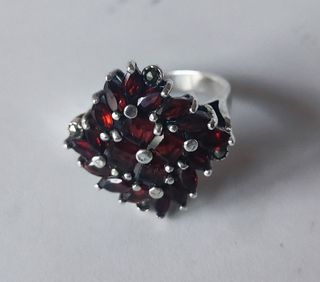 Anillos Plata Nácar y  Granate