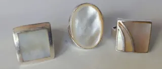 Anillos Plata Nácar y Granate