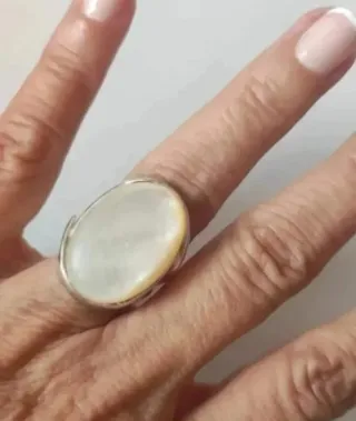 Anillos Plata Nácar y Granate