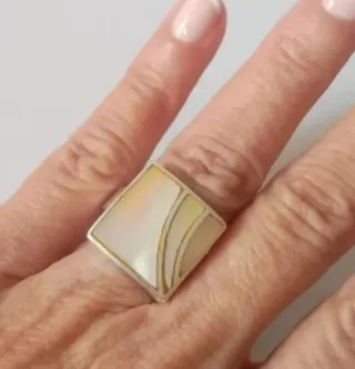 Anillos Plata Nácar y Granate