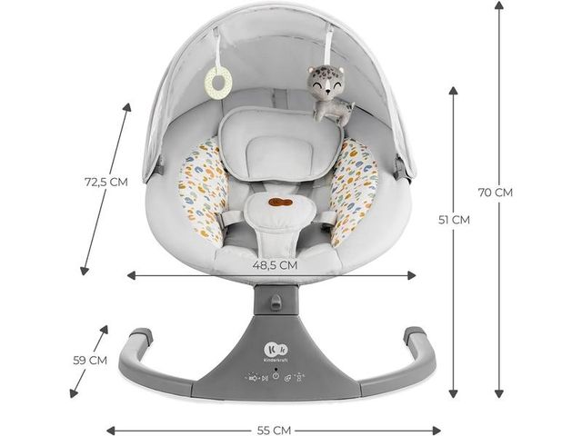 Columpio eléctrico para bebés Kinderkraft LUMI 2 B