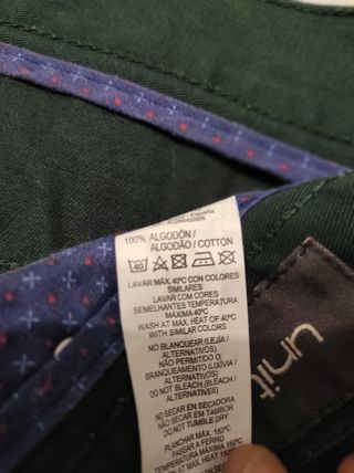 Pantalón chino verde T.50 100% algodón