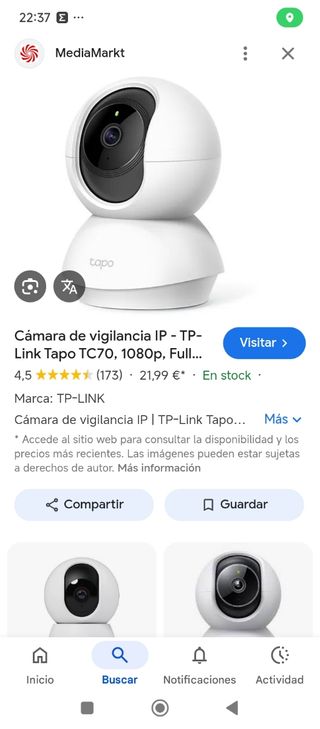 Cámara Vigilancia TP-Link Tapo TC70