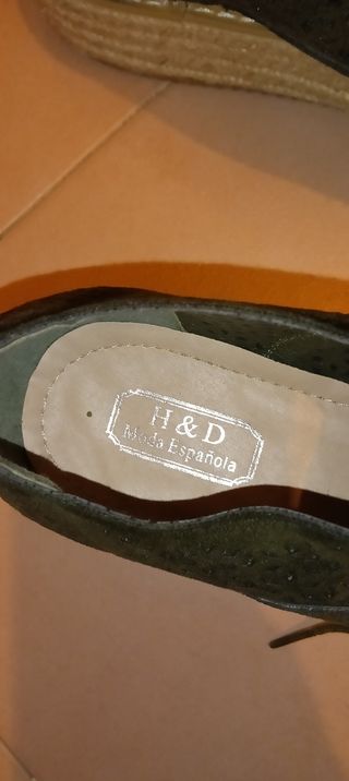 Zapatos zapatillas 40 verdes esparto ante mujer ta
