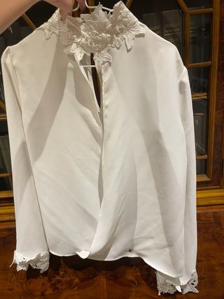 Camisa Zara Blanca con Pedrería