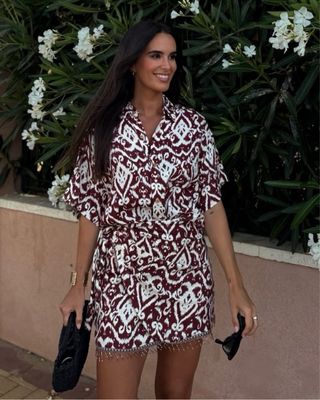 Conjunto Blusa y Falda Estampado