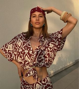 Conjunto Blusa y Falda Estampado