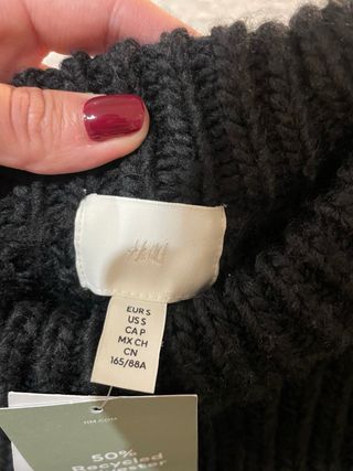 Jersey H&M Lana Negro Talla Única Sin Estrenar