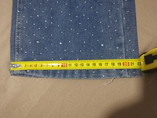 Pantalones Vaqueros Anchos con Pedrería Talla M