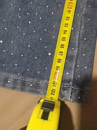 Pantalones Vaqueros Anchos con Pedrería Talla M