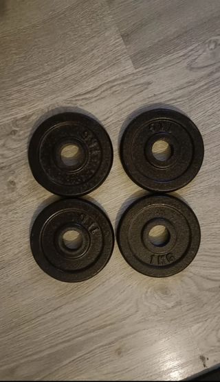 4 discos de mancuerna 1kg