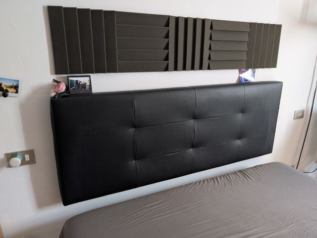 Testiera letto nera capitonnè