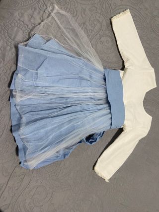 Vestido niña fiesta tul azul talla 4