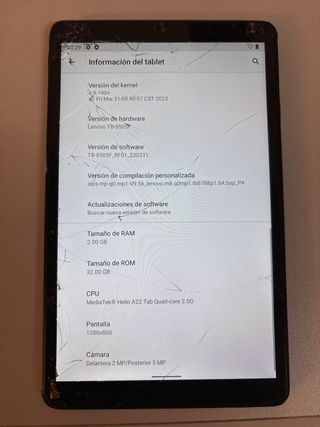 Tablet Lenovo 8 pulgadas Negra/Azul