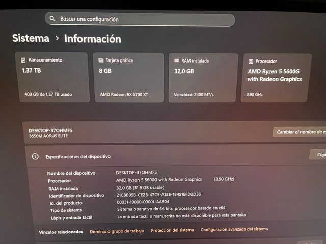 PC Gaming AMD Ryzen 5 5700 XT