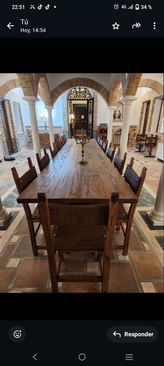 Mesa de madera rústica 4 metros