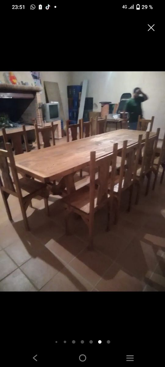 Mesa de madera rústica 4 metros
