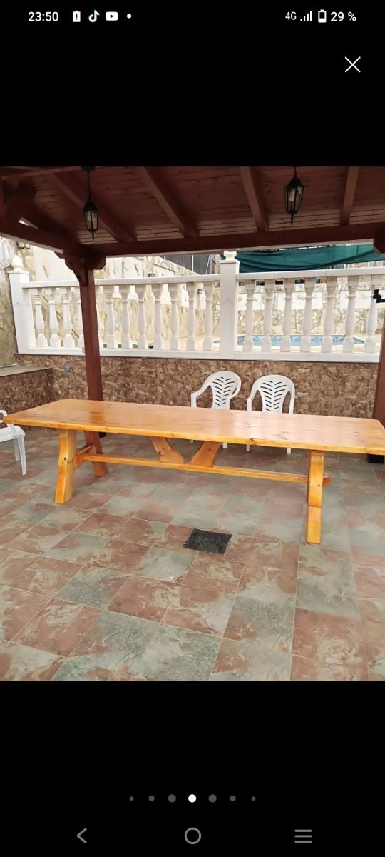 Mesa de madera rústica 4 metros