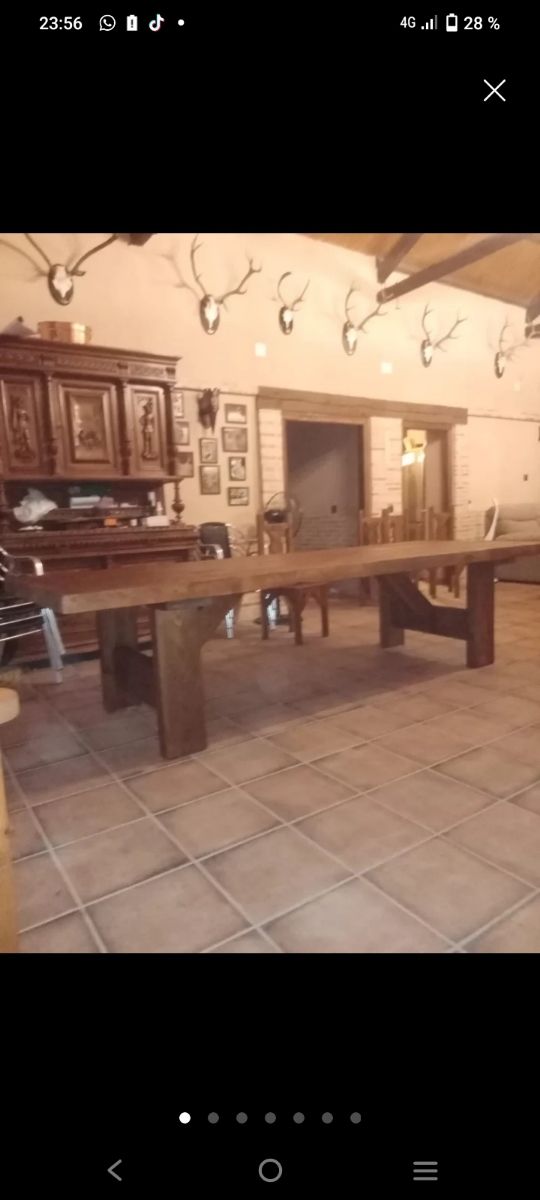 Mesa de madera rústica 4 metros