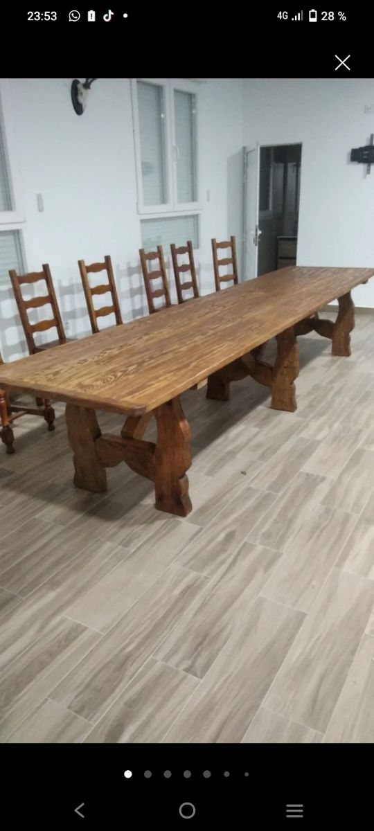 Mesa de madera rústica 4 metros