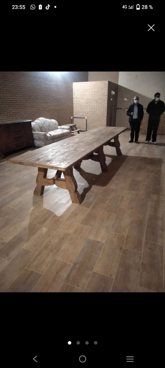 Mesa de madera rústica 4 metros