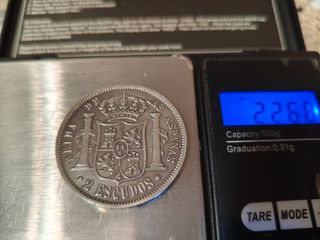 Moneda Plata Isabel II 1867 Falsa