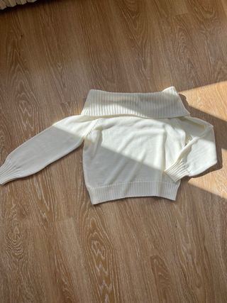 Jersey Massimo Dutti Hombros Descubiertos Blanco