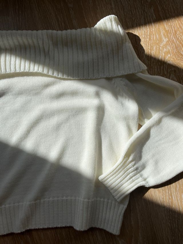 Jersey Massimo Dutti Hombros Descubiertos Blanco