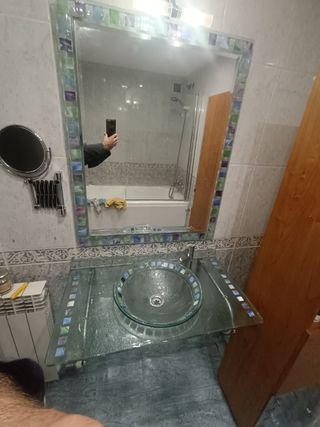 Mueble Baño Cristal Valenciano Tallado