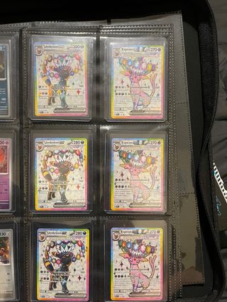 Cartas Pokémon Umbreon EX y Espeon EX Teracristal