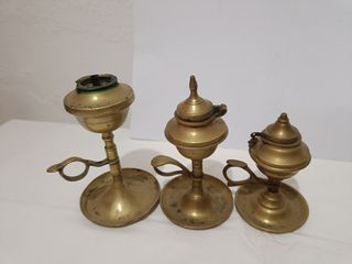 Lote Antiguo 9 Piezas Bronce Iluminación