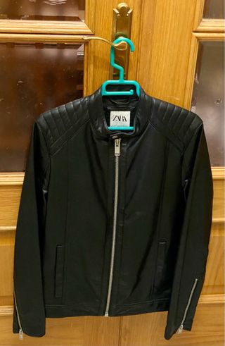 Chaqueta Zara Cuero Negra Talla S