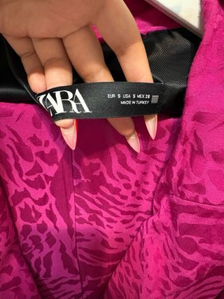 Traje Zara Rosa Estampado Mujer