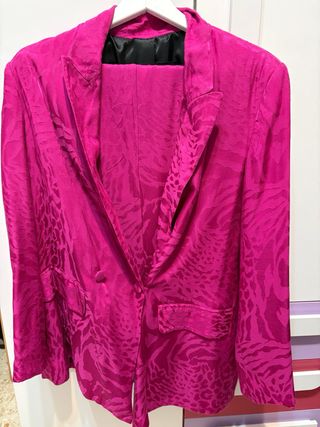 Traje Zara Rosa Estampado Mujer