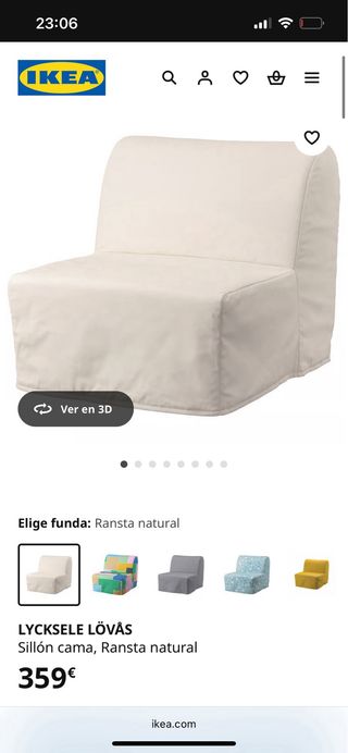 Poltrona letto Ikea LYCKSELE LÖVAS a 1 posto
