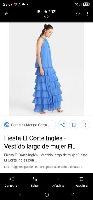 Vestido fiesta El Corte Inglés azul