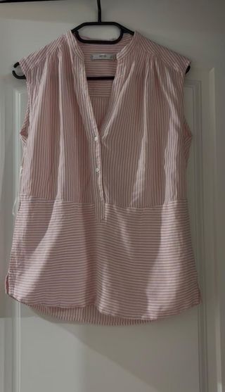 Blusa Mango Rayas Rosas y Blancas