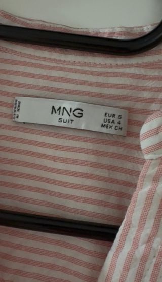 Blusa Mango Rayas Rosas y Blancas