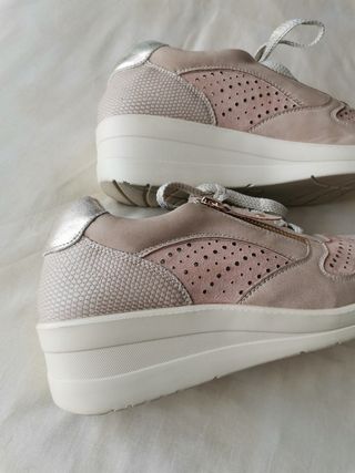 Zapatillas Amarpies Beige y Rosa