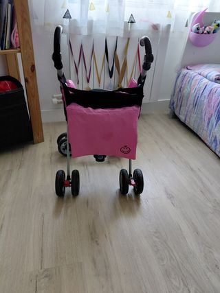 Carrito y capazo muñecas rosa jane carrera pro
