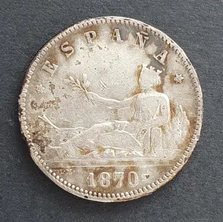 España 2 monedas plata 1870, Gobierno Provisional