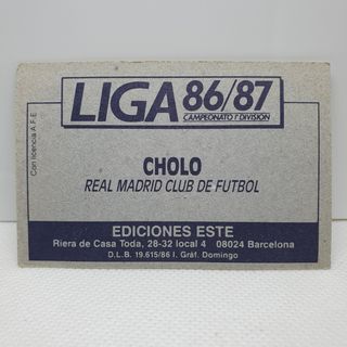 ⚽️ CROMO DE FUTBOL CHOLO REAL MADRID LIGA 86-87 