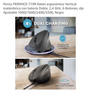 Ratón Ergonómico Vertical Perixx PERIMICE-719R