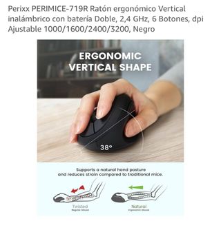 Ratón Ergonómico Vertical Perixx PERIMICE-719R