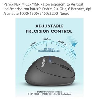 Ratón Ergonómico Vertical Perixx PERIMICE-719R