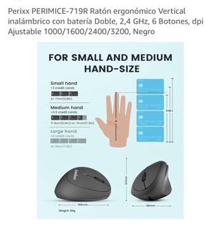 Ratón Ergonómico Vertical Perixx PERIMICE-719R