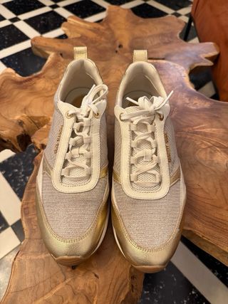 Zapatillas Michael Kors Mujer Beige y Dorado