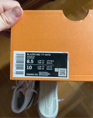 Nike Blazer Mid '77 Blancas y Negras,M