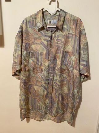 Camisa C&A Vintage Seda Estampada Talla M