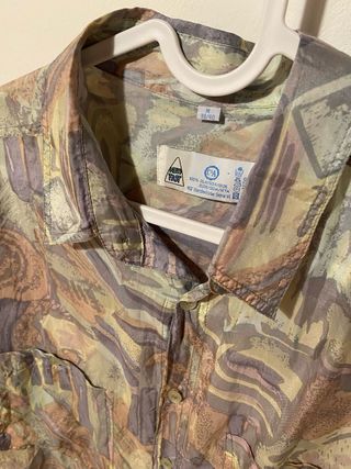 Camisa C&A Vintage Seda Estampada Talla M